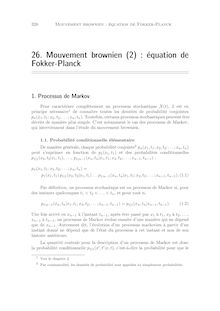 26. Mouvement brownien (2) : équation de Fokker-Planck