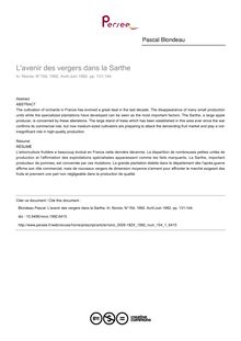 L avenir des vergers dans la Sarthe - article ; n°1 ; vol.154, pg 131-144