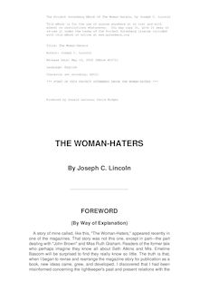 The Woman-Haters: a yarn of Eastboro twin-lights