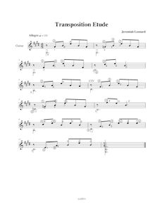 Partition Second Version, Transposition Etude, E major, Leonard, Jeremiah Buchanan