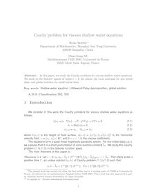 Cauchy problem for viscous shallow water equations Weike WANG