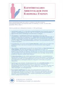 Egenföretagares arbetsvillkor inom Europeiska Unionen sammanfattning