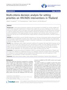 Multi-criteria decision analysis for setting priorities on HIV/AIDS interventions in Thailand