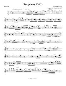 Partition violons I, Symphony No.30, A major, Rondeau, Michel