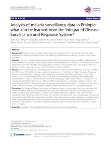 Analysis of malaria surveillance data in Ethiopia: what can be learned from the Integrated Disease Surveillance and Response System?