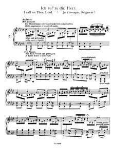 Partition , Ich ruf  zu dir, Herr, BWV 639 (BV B 27/5), 10 choral préludes