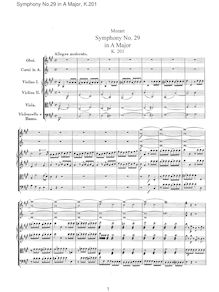 Partition complète, Symphony No.29, A major, Mozart, Wolfgang Amadeus par Wolfgang Amadeus Mozart