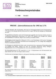 Verbraucherpreisindex. 1/1993 Monatlich