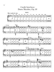Partition harpe, Danse macabre, Op.40, Poème symphonique d après une poésie de Henri Cazalis