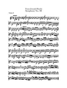 Partition violons II, Symphony No.88 en G major, Sinfonia No.88