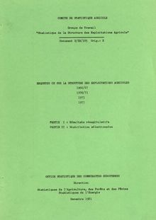 EC SURVEYS ON THE STRUCTURE OF AGRICULTURAL HOLDINGS 1966/67 1970/71 1975 1977