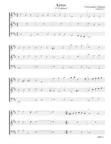 Partition Galliard VdGS No.27 - partition complète, Ayres pour 3 violes de gambe