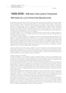 1608-2008 : 400 ANS D INFLUENCE FRANÇAISE - Histoire de la ...