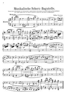 Partition complète, Musikalische Scherz-Bagatelle, Lorenz, Julius