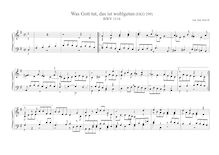 Partition , Was Gott tut, das ist wohlgetan, BWV 1116, pour Neumeister Collection, BWV 1090-1120