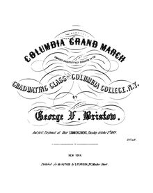 Partition complète, Columbia Grand March, D major, Bristow, George Frederick
