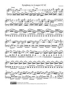 Partition complète, Symphony, A major, Sammartini, Giovanni Battista