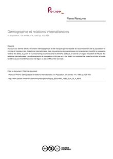 Démographie et relations internationales - article ; n°4 ; vol.15, pg 625-654