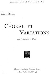 Partition complète, choral et variations, G minor, Delmas, Marc