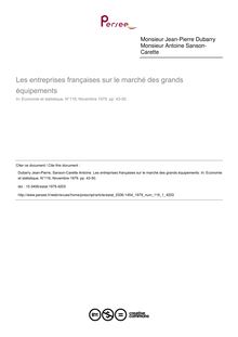Les entreprises françaises sur le marché des grands équipements - article ; n°1 ; vol.116, pg 43-50