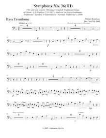 Partition basse trombone, Symphony No.36  Christmas Symphony , F major par Michel Rondeau
