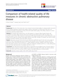 Comparison of health-related quality of life measures in chronic obstructive pulmonary disease