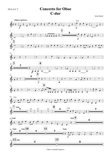 Partition cor 2 (F/C), hautbois Concerto, C major, Haydn, Joseph