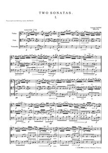 Partition compléte (violon, viole de gambe et violoncelle), Two sonates
