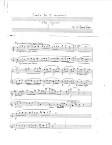 Partition complète, Sonata pour 2 enregistrements, The Syrinx, St. George Tucker, Tui