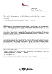 Nouvelles données sur le Néolithique ancien de l aire corso-toscane - article ; n°3 ; vol.98, pg 445-458
