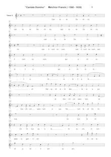 Partition chœur 2: ténor , partie [G2 clef], Cantate Domino, Franck, Melchior