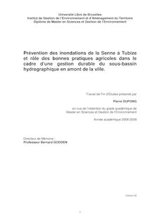 Prévention des inondations de la Senne à Tubize et rôle des ...