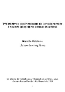 Programmes expérimentaux de l enseignement d histoire-géographie ...