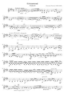 Partition violon 2, Crisantemi, C# Minor, Puccini, Giacomo