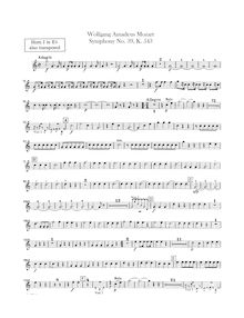 Partition cor 1 (E♭), 1 (F), 2 (E♭), 2 (F), Symphony No.39, E♭ major
