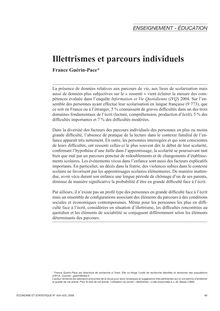 Illettrismes et parcours individuels - article ; n°1 ; vol.424, pg 49-62