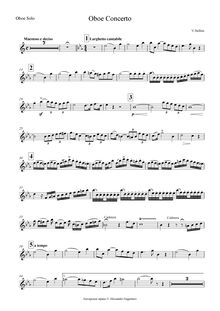 Partition hautbois Solo, Concerto per hautbois, E♭, Bellini, Vincenzo