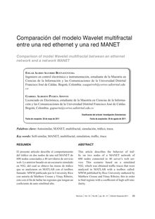 COMPARACIÓN DEL MODELO WAVELET MULTIFRACTAL ENTRE UNA RED ETHERNET Y UNA RED MANET(Comparison of model Wavelet multifractal between an ethernet network and a network MANET)