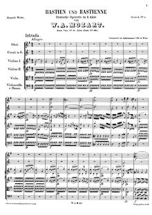 Partition Nos.1–9, Bastien und Bastienne, Mozart, Wolfgang Amadeus