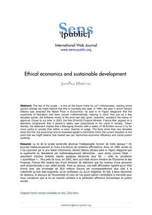 Ethical economics and sustainable development