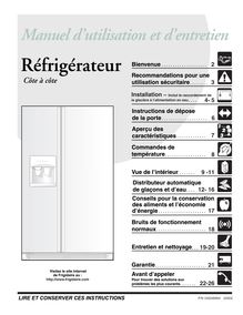 Notice Réfrigérateur Frigidaire  FRS23KF6CQ2