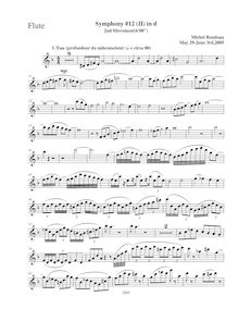 Partition flûte, Symphony No.12  pour Alchemist , D minor, Rondeau, Michel