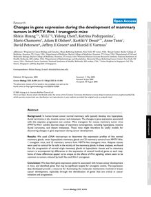 Changes in gene expression during the development of mammary tumors in MMTV-Wnt-1transgenic mice