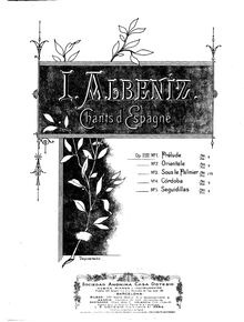 Partition , Prélude, Cantos de España, Op.232, Albéniz, Isaac par Isaac Albéniz