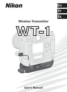 Notice Transmetteur sans fil Nikon  WT-1