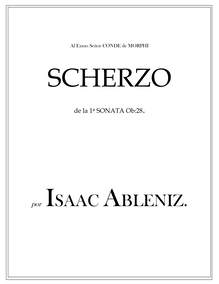 Partition , Scherzo, Piano Sonata No.1, Op.28, Albéniz, Isaac