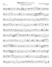 Partition viole de basse, Fantasia pour 5 violes de gambe, RC 42