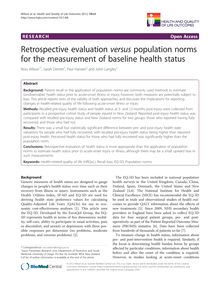 Retrospective evaluation versus population norms for the measurement of baseline health status