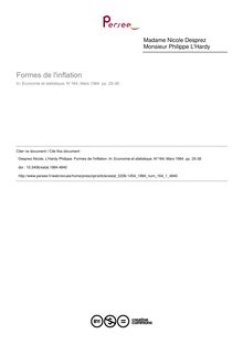 Formes de l inflation - article ; n°1 ; vol.164, pg 25-38