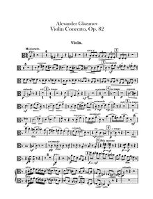 Partition altos, violon Concerto en A minor, Op 82, A minor, Glazunov, Aleksandr